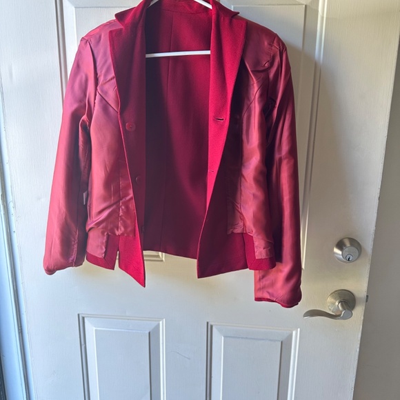 Women's Talbots 100% Wool Red blazer jacket Size 6 100% Wool. - Picture 12 of 15